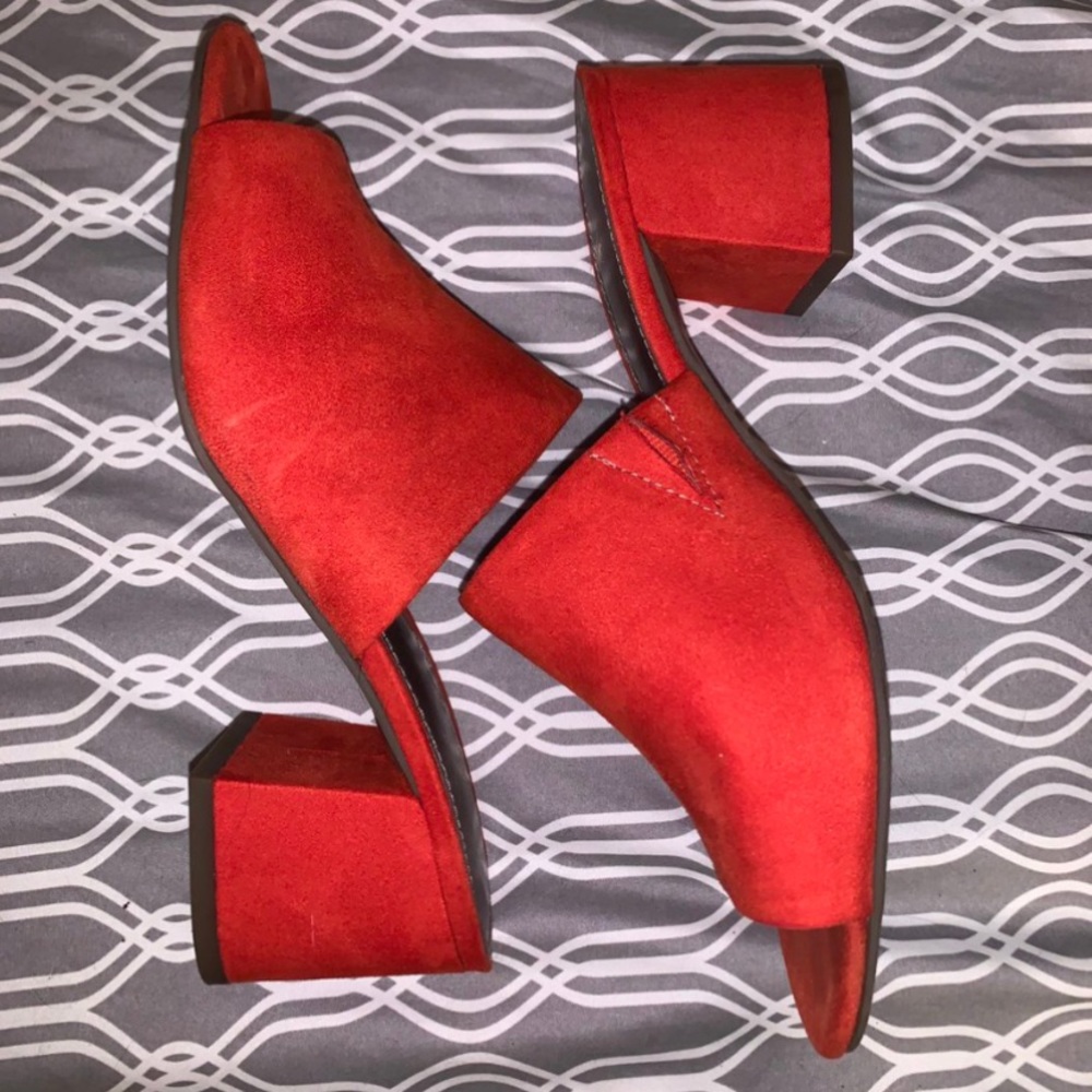 Red mules size 7